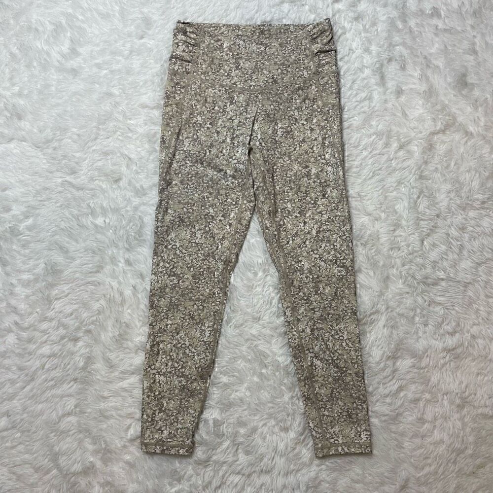 Zyia Active Leggings Sz 6-8 Green Beige Camo Compression Side Pocket Hi Rise Ruc